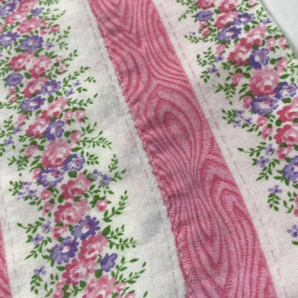 True Vintage 60s 70s Pillowcases Shams Pink Floral